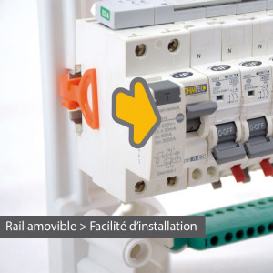 Tableau nu 1 rangée à rail amovible (13 modules)