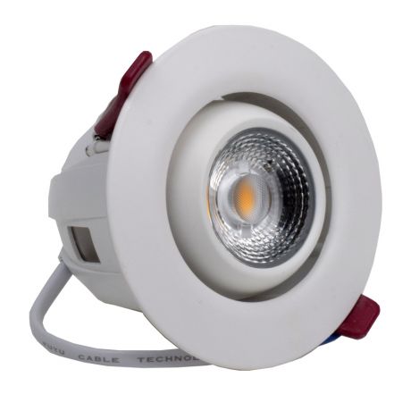 Spot à encastrer orientable downlight à LED 6,5W - rond blanc - 3000K - 520lm - Ø94mm