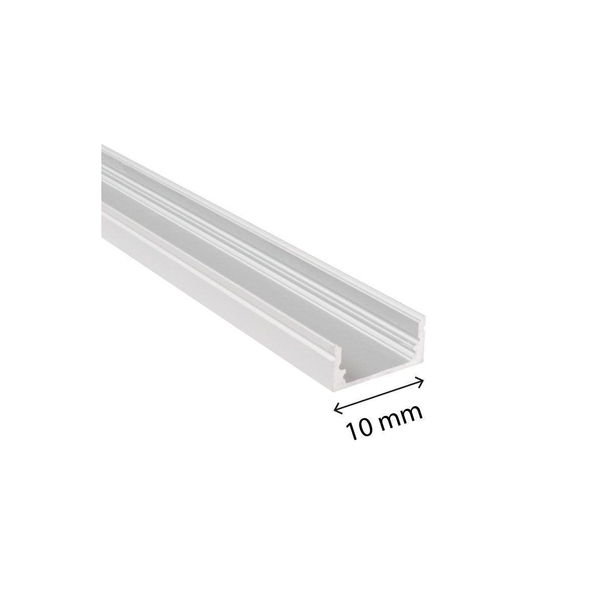 LOT 10 - Profil en ALUMINIUM pour ruban LED Bouchons PVC transparent 2M x  18mm x 12mm - Digilamp