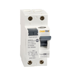 Interrupteur différentiel 1P+N 3kA, 63A type AC 300mA