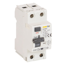 Interrupteur différentiel 1P+N 6kA 63A 300mA type B