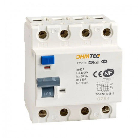 Interrupteur différentiel 3P+N 6kA 63A type AC