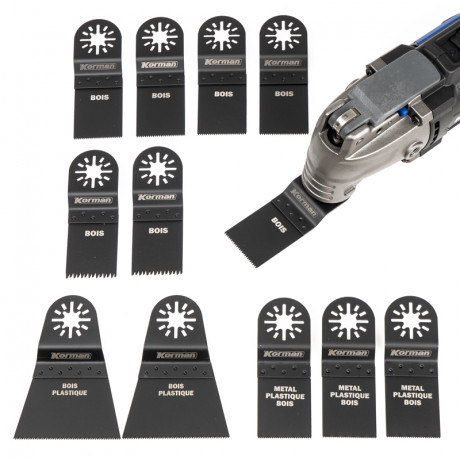 12 accessoires pour Outil Multifonctions 18V BRUSHLESS réf 505225